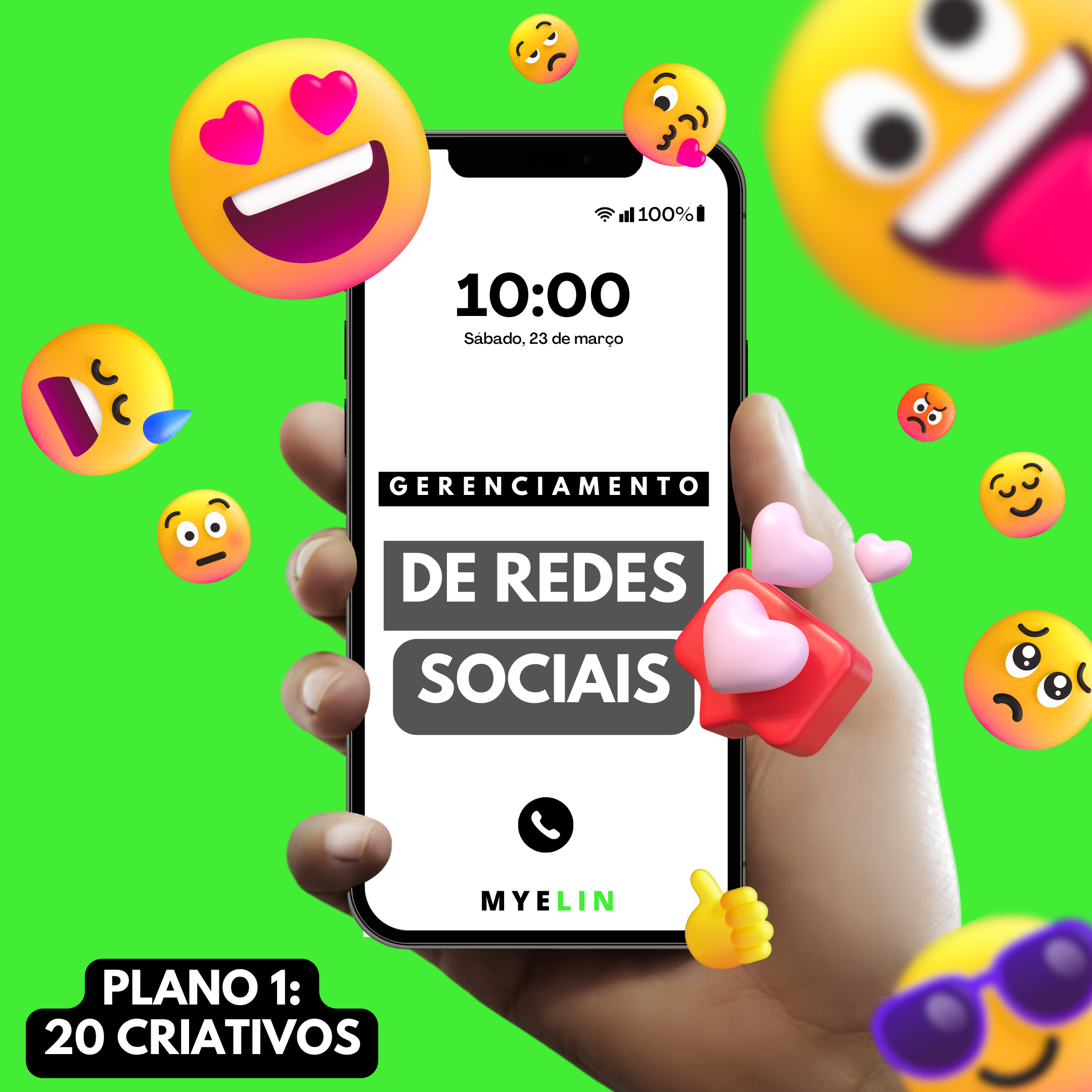 GERENCIAMENTO DE REDES SOCIAIS - PACOTE 20 CRIATIVOS - PREMIUM -  A partir de de Myelin