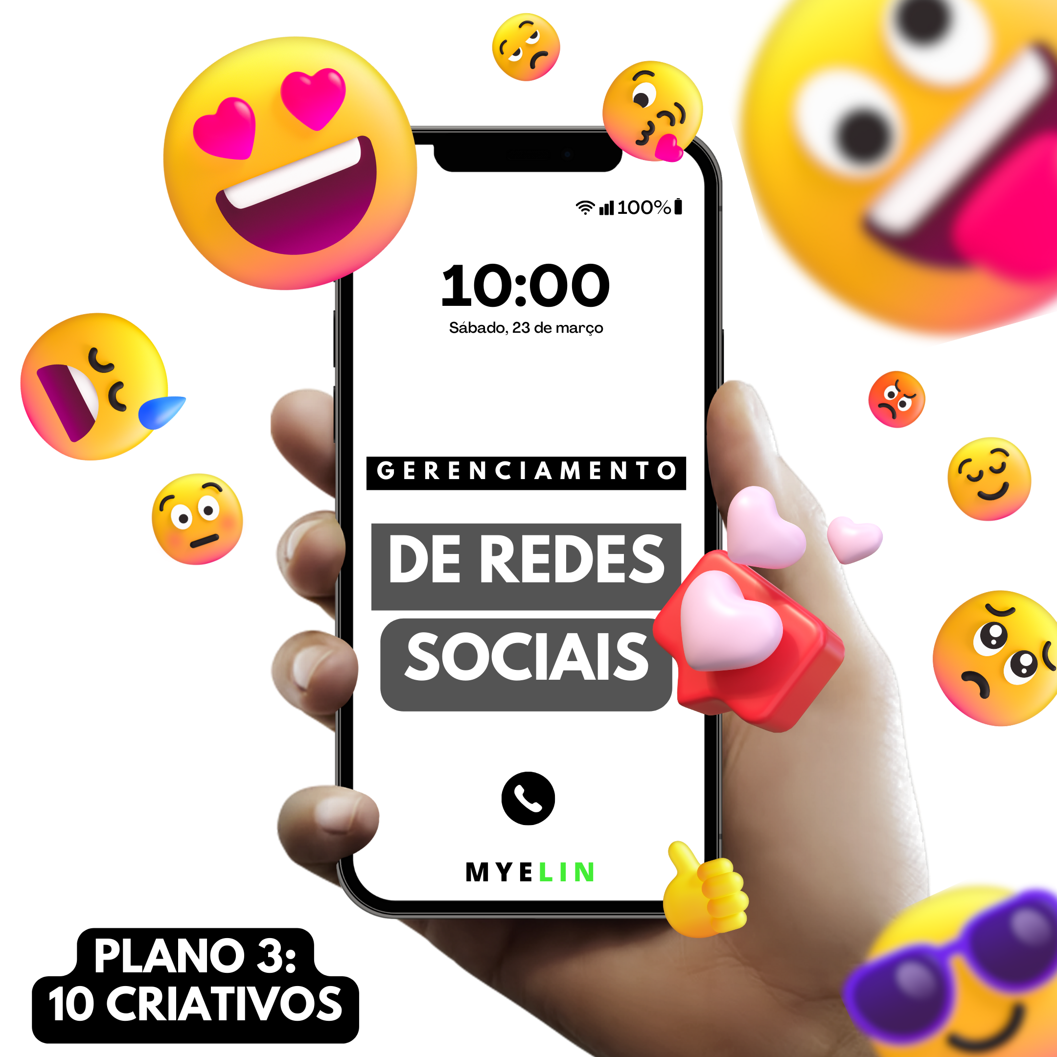GERENCIAMENTO DE REDES SOCIAIS - PACOTE 10 CRIATIVOS -  A partir de de Myelin